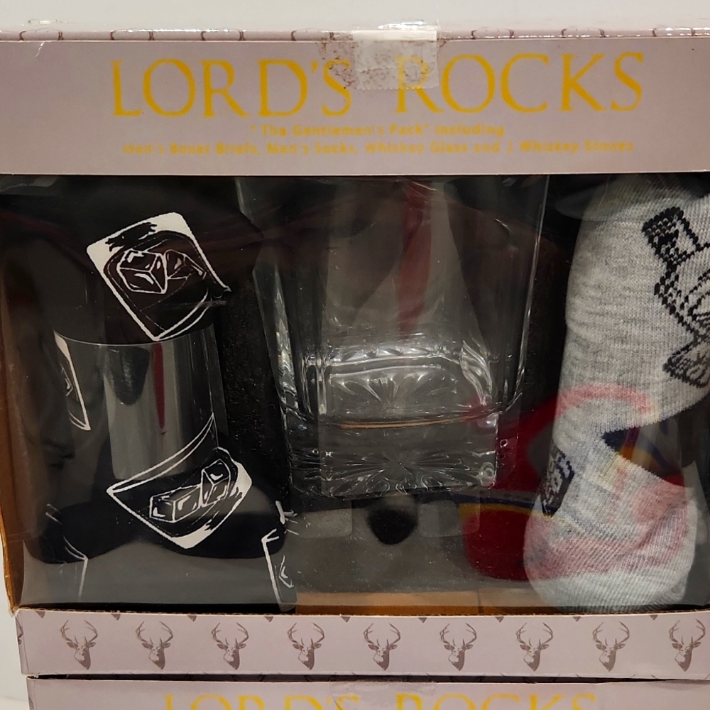 Lord's Rocks Gentleman's Pack Whiskey Themed Gift Set NEW